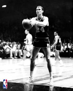 Rick Barry shoots a free throw
